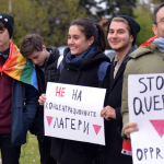 Болгария. Протест перед посольством России против истязания чеченских геев